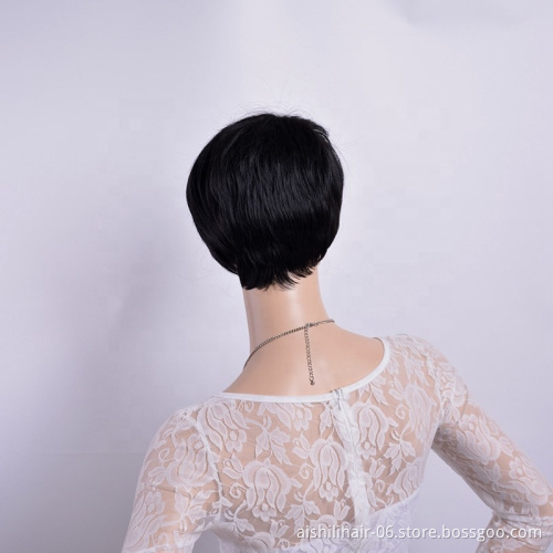 Wholesale top quality Synthetic wigs Clip in Hair Fringe natural wave black short kinky curly hair for fashion women
